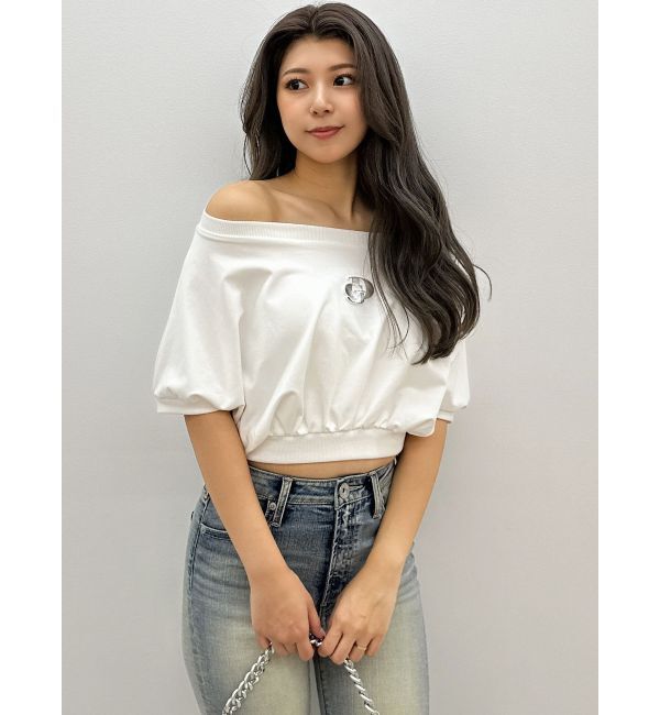 GYDA「GDエンボスオフショルトップス」|Tシャツ・カットソー|