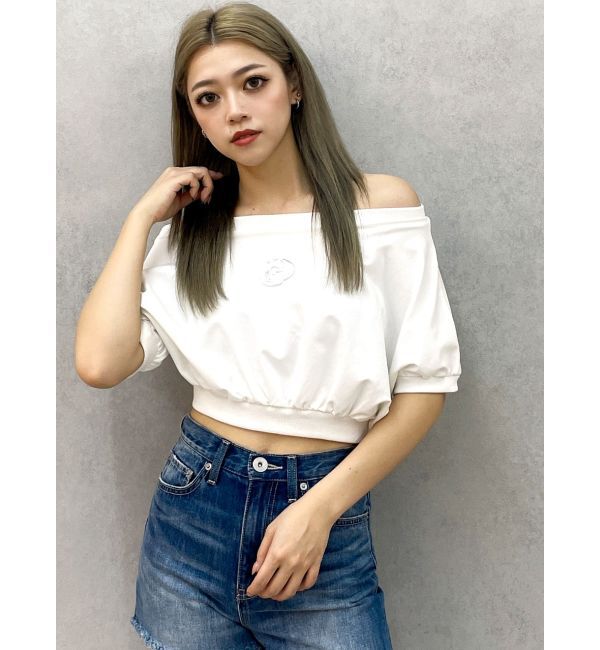 GYDA「GDエンボスオフショルトップス」|Tシャツ・カットソー|