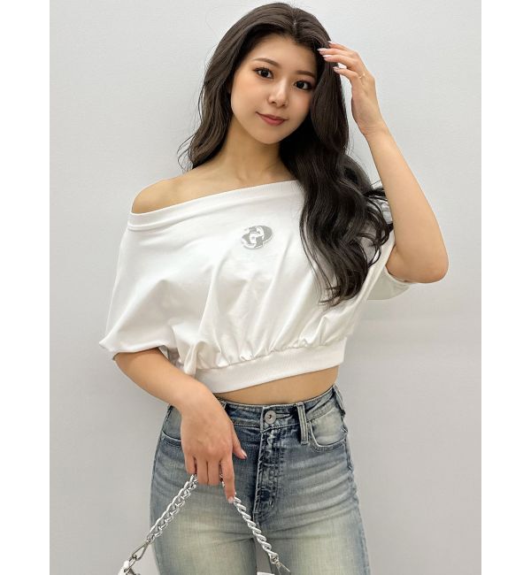 GYDA「GDエンボスオフショルトップス」|Tシャツ・カットソー|