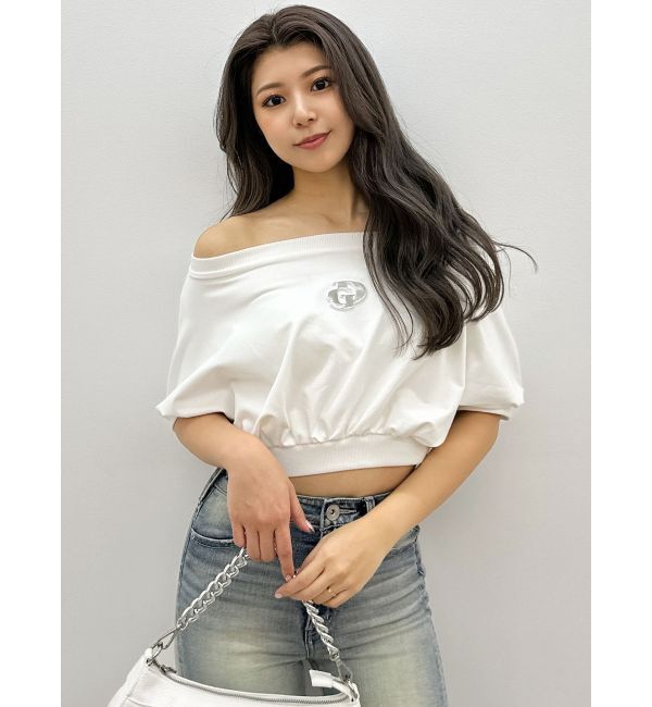 GYDA「GDエンボスオフショルトップス」|Tシャツ・カットソー|