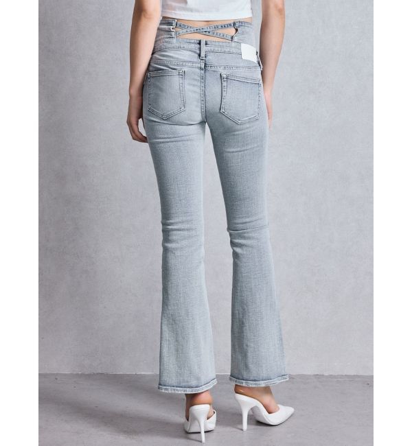 GYDA「NEWハイウエストBACKクロスフレアパンツ」|デニム|