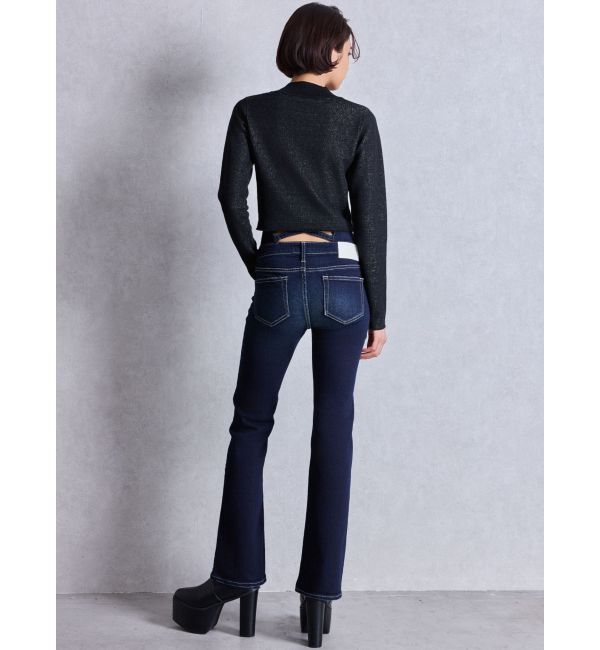 GYDA「NEWハイウエストBACKクロスフレアパンツ」|デニム|