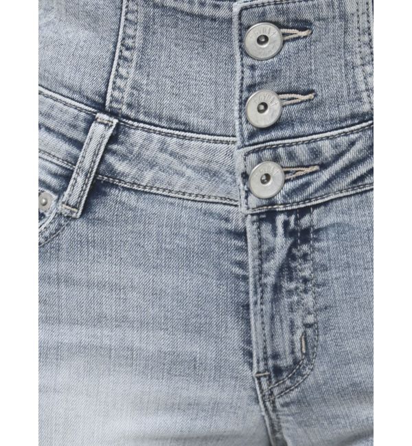 GYDA「NEWハイウエストBACKクロスフレアパンツ」|デニム|