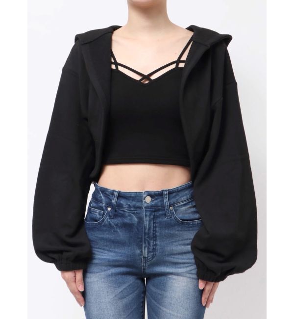 GYDA「GGショートスウェットボレロパーカー」|パーカー|