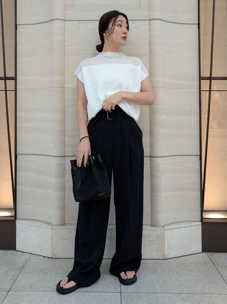 Mila Owen「ハイネックブラウジングシアーニット」|Tシャツ・カットソー|