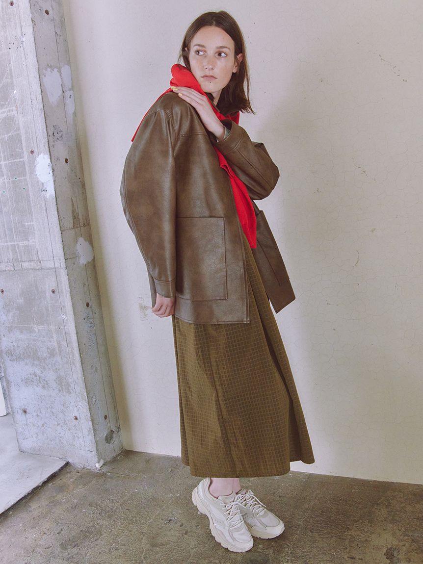 emmi atelier「ウール混emmiロゴクルーネックニットトップス」|ニット・セーター|