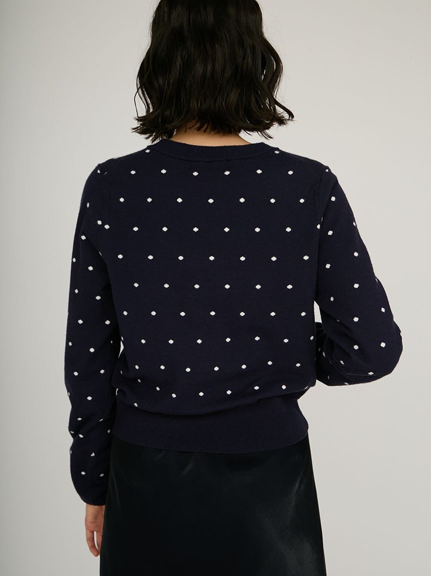 emmi atelier「ウール混emmiロゴクルーネックニットトップス」|ニット・セーター|