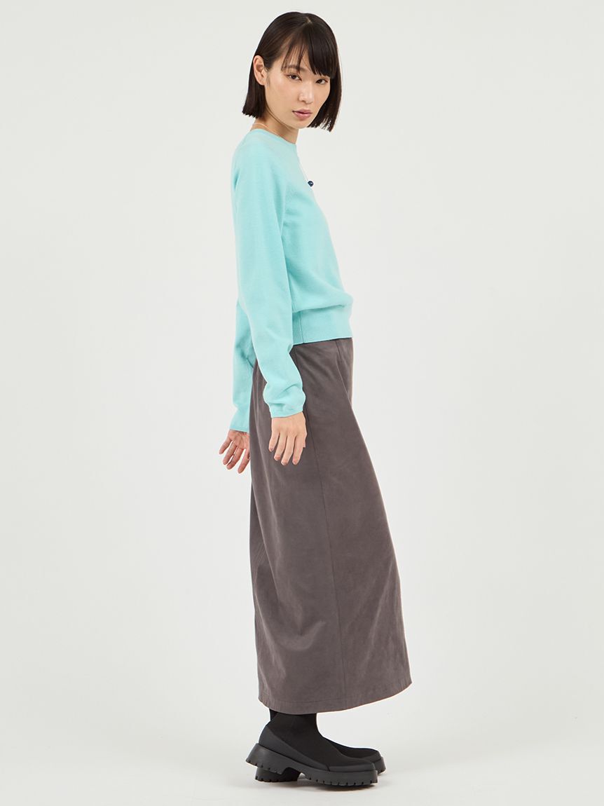 emmi atelier「ウール混emmiロゴクルーネックニットトップス」|ニット・セーター|