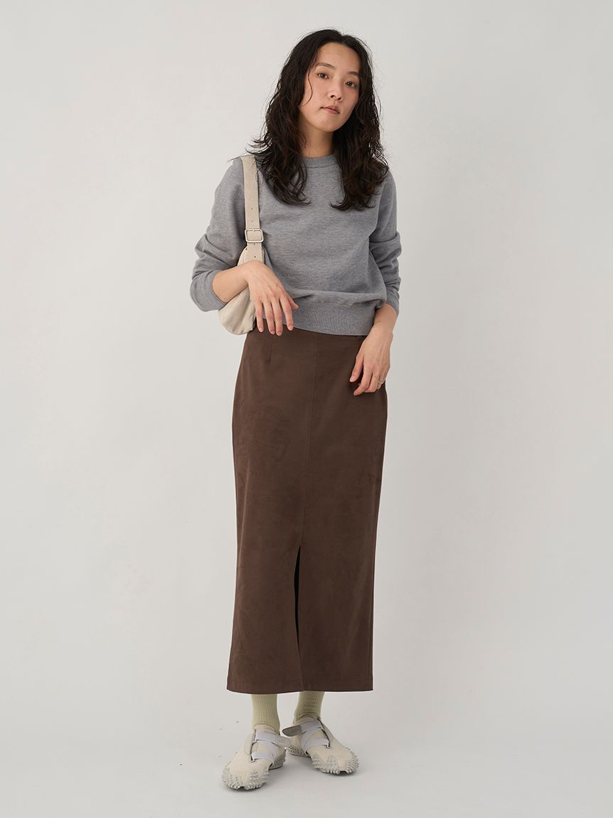 emmi atelier「ウール混emmiロゴクルーネックニットトップス」|ニット・セーター|