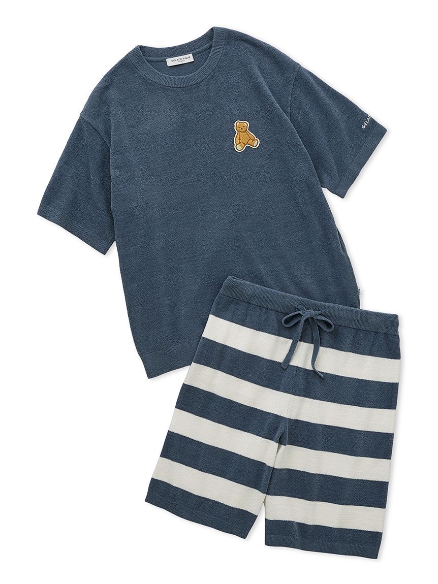 GELATO PIQUE HOMME「【ONLINE限定】【HOMME】エアモコベアワンポイントセットアップ」|ルームウェア|BLU