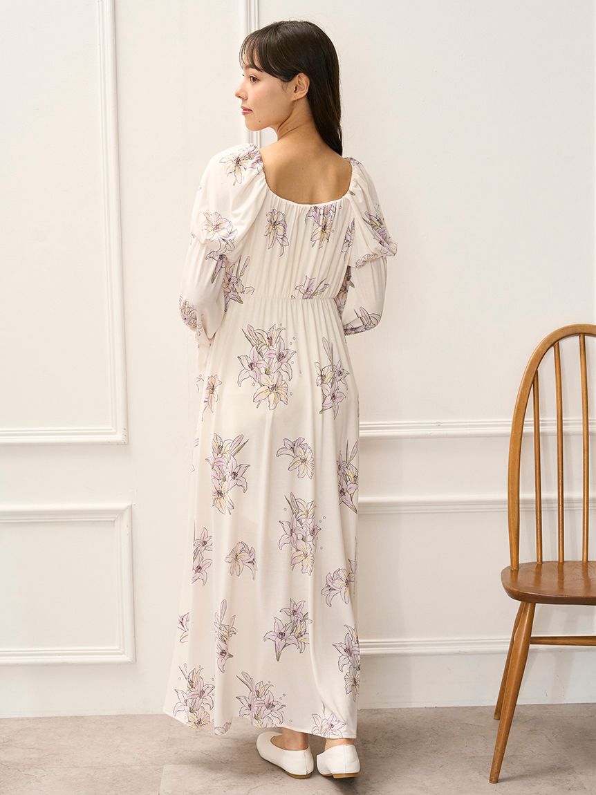 gelato pique「【MUCHA】リリー柄カップインワンピース」|ルームウェア|