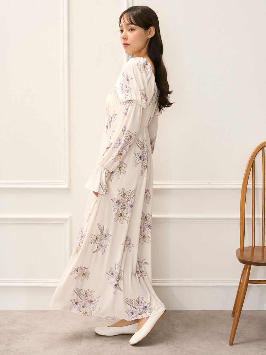 gelato pique「【MUCHA】リリー柄カップインワンピース」|ルームウェア|