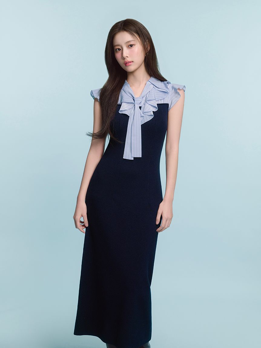 SNIDEL「Sustainableフリルカラードッキングワンピース」|ワンピース|NVY