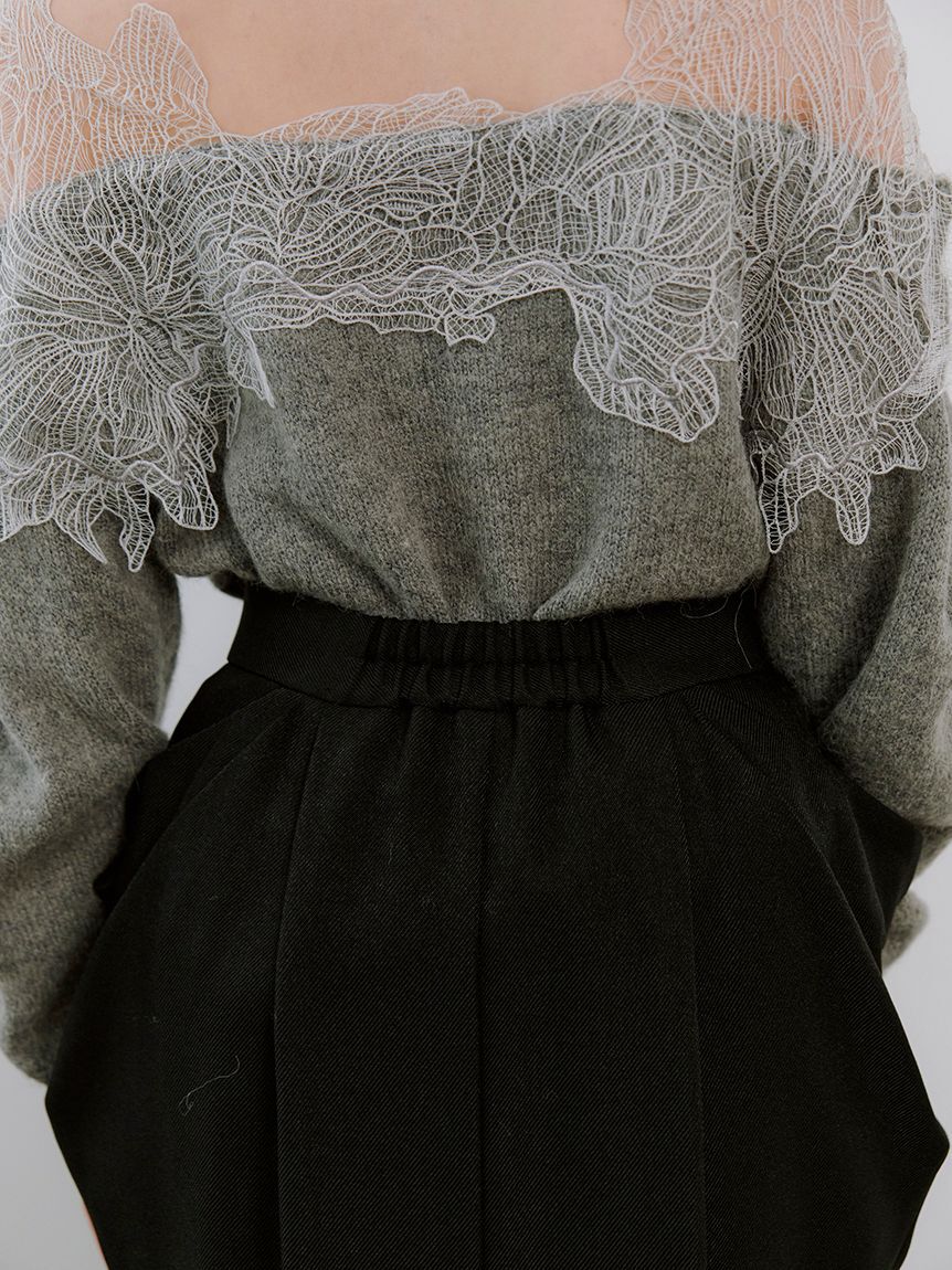 SNIDEL「アシメジップドレープスカート」|スカート|