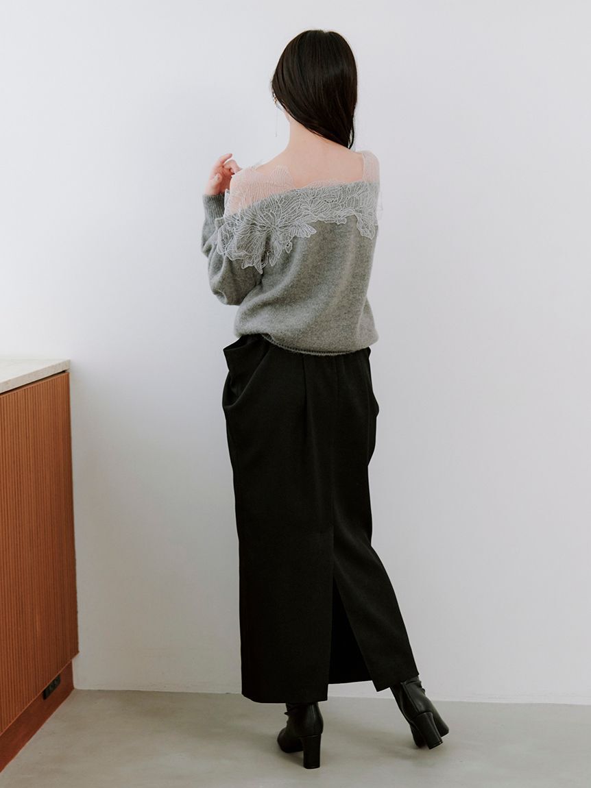 SNIDEL「アシメジップドレープスカート」|スカート|