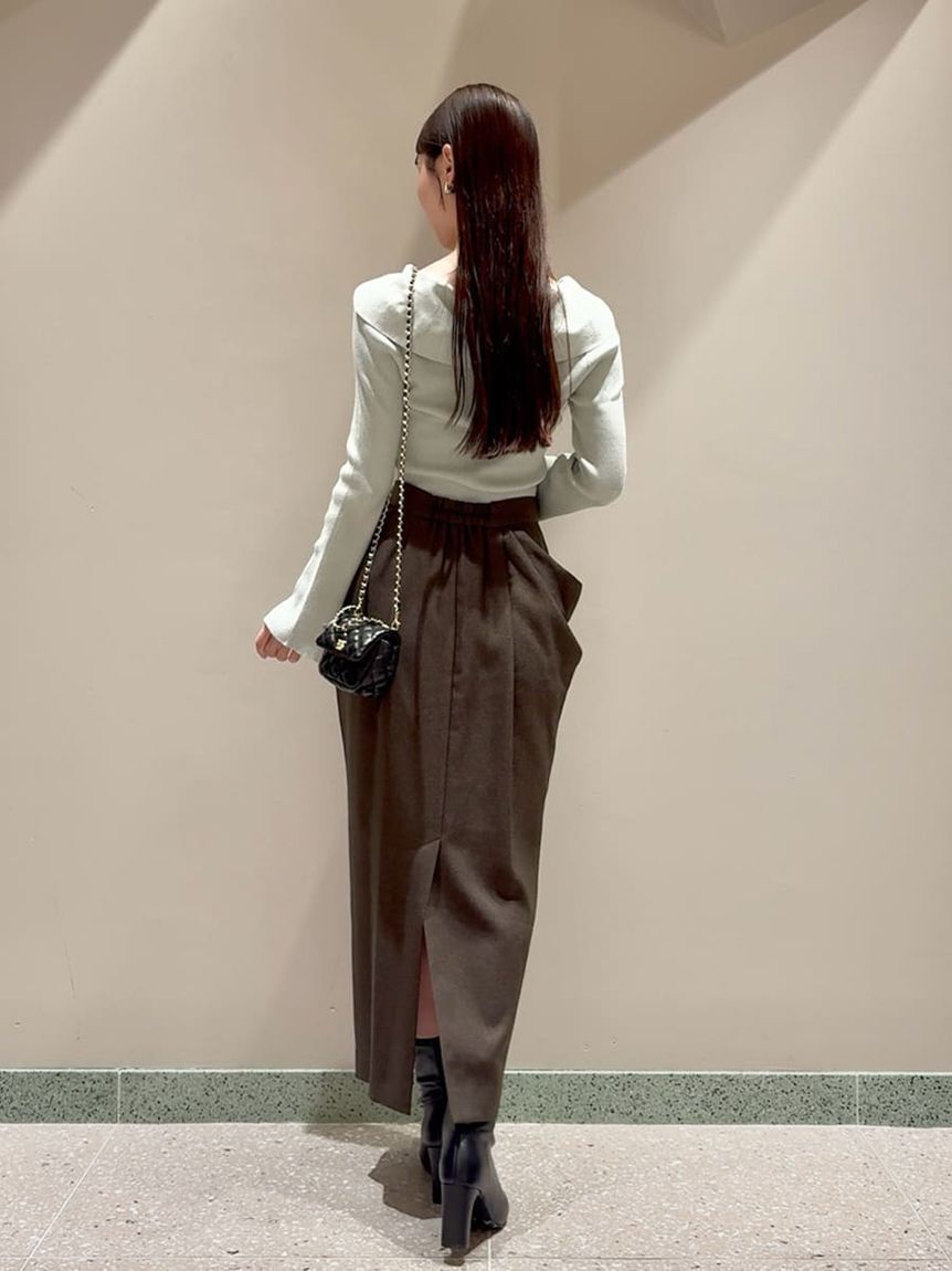 SNIDEL「アシメジップドレープスカート」|スカート|