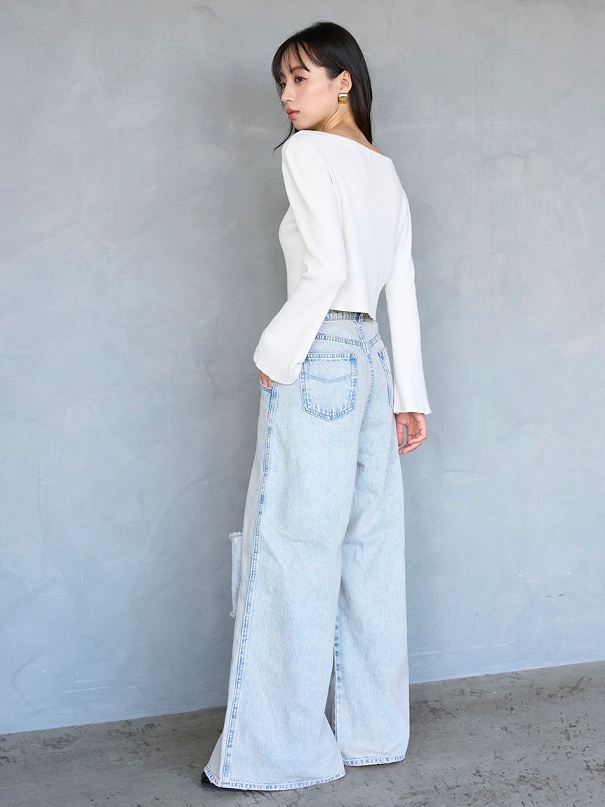 SNIDEL「フレアスリーブショートカーディガン」|カーディガン|