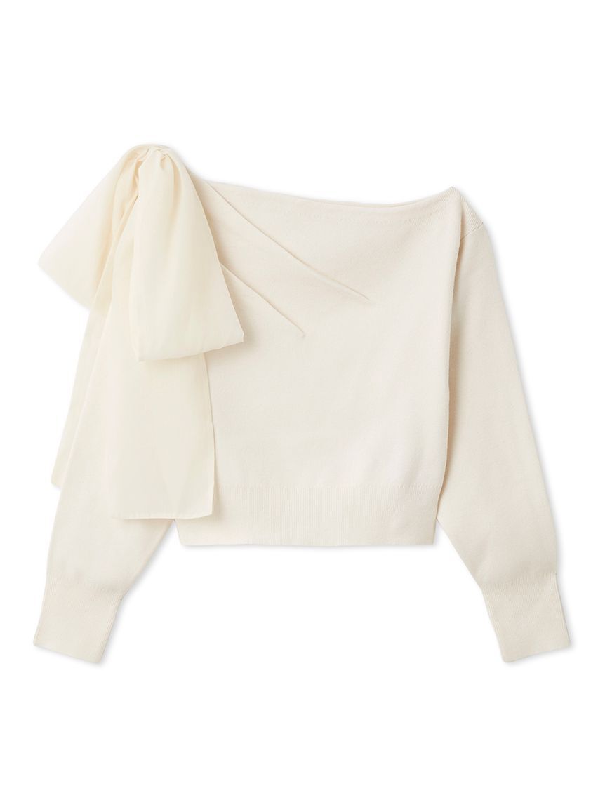 SNIDEL「リボンショルダーニットトップス」|ニット・セーター|
