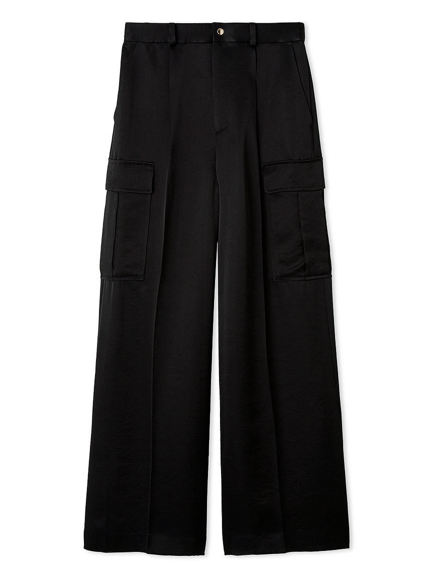 FRAY I.D「サテンカーゴパンツ」|チノ|BLK