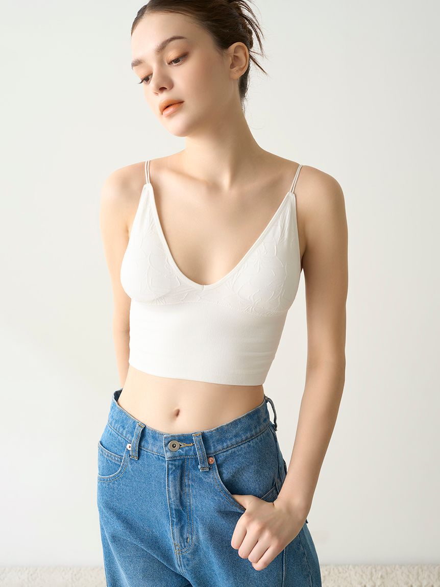 LILY BROWN Lingerie「【LILY BROWN Lingerie】カップインキャミ/サントーニ」|キャミソール|