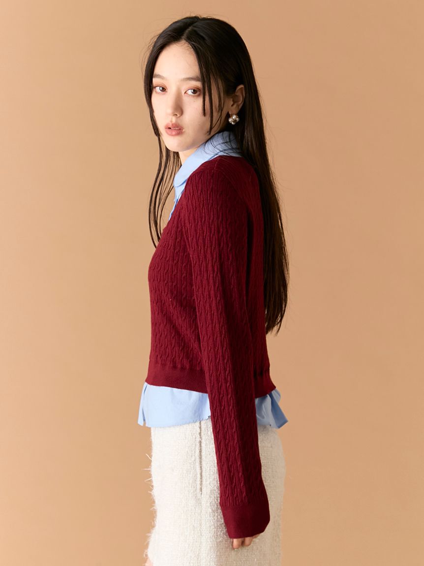 LILY BROWN「ダブルカラーレイヤードニット」|ニット・セーター|