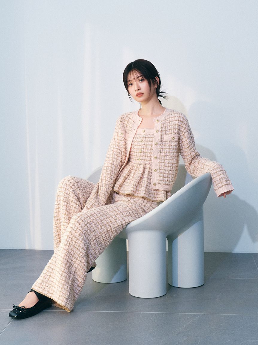 LILY BROWN「ツイードニットペプラムビスチェ」|ベスト・ジレ|