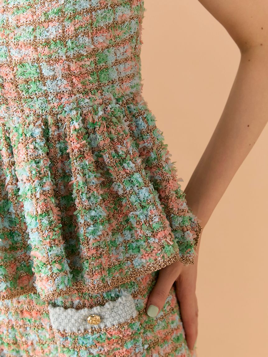 LILY BROWN「ツイードニットペプラムビスチェ」|ベスト・ジレ|