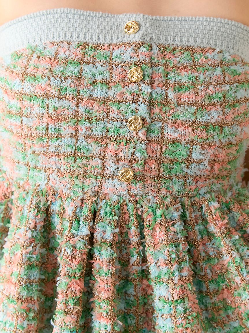 LILY BROWN「ツイードニットペプラムビスチェ」|ベスト・ジレ|