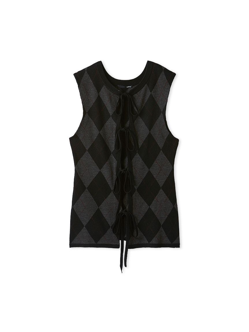 styling/「アーガイル2WAYリボンニットトップス」|ニット・セーター|BLK