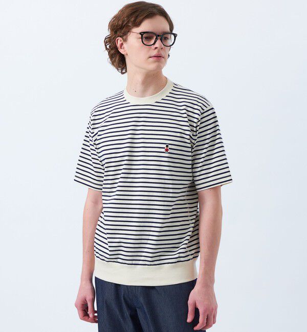 MACKINTOSH PHILOSOPHY「バッキンガムベア BD天竺 ワイドリブ半袖Tシャツ」|Tシャツ・カットソー|ネイビー&times;ホワイト