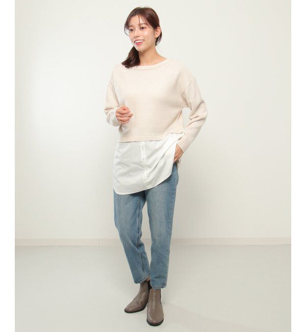 ikka「前後2WAY切り替えニットチュニック」|プルオーバー|