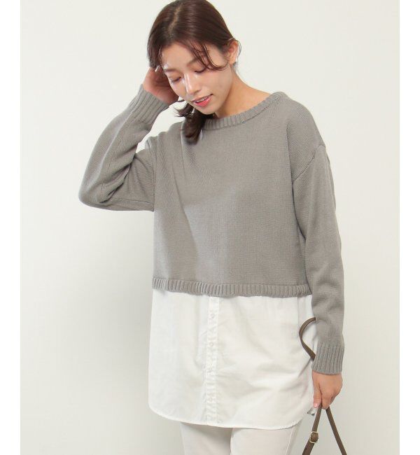 ikka「前後2WAY切り替えニットチュニック」|プルオーバー|