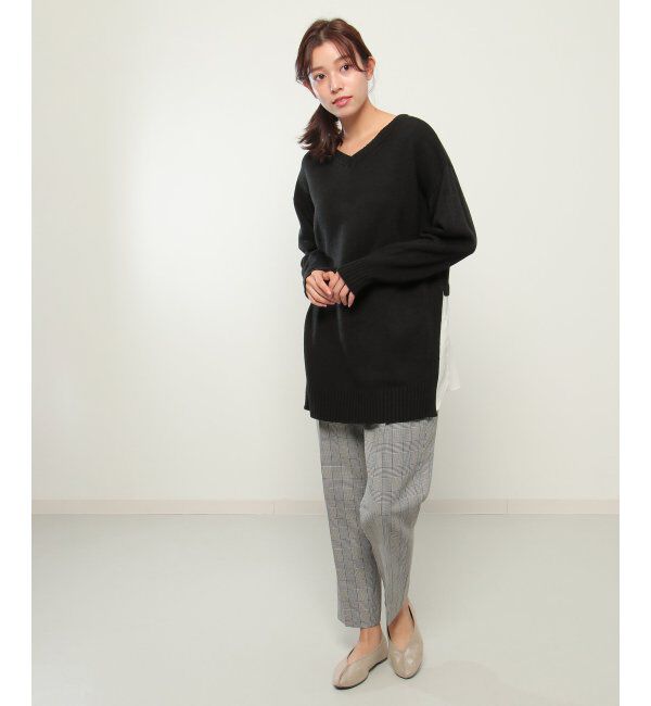 ikka「前後2WAY切り替えニットチュニック」|プルオーバー|
