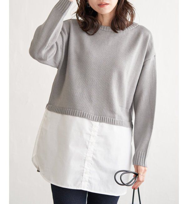 ikka「前後2WAY切り替えニットチュニック」|プルオーバー|