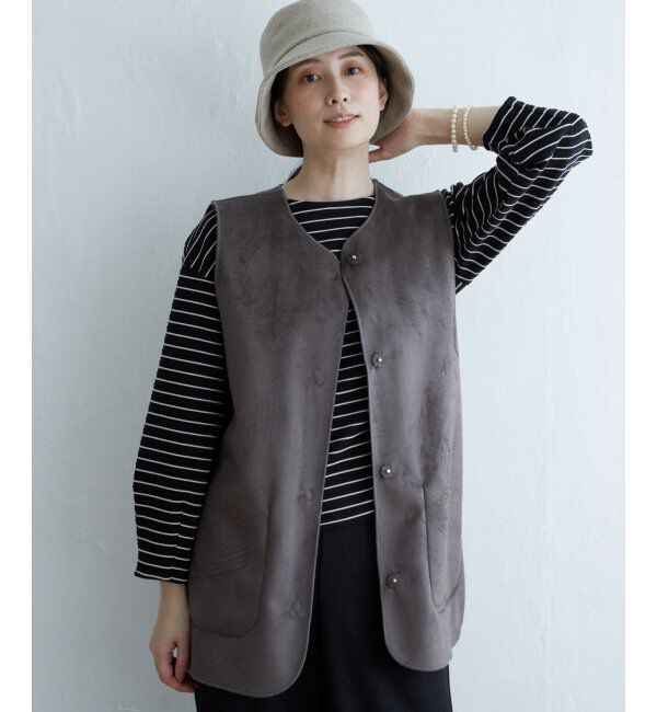 ikka「ファーリバーシブルベスト」|ダウンベスト・ベスト|