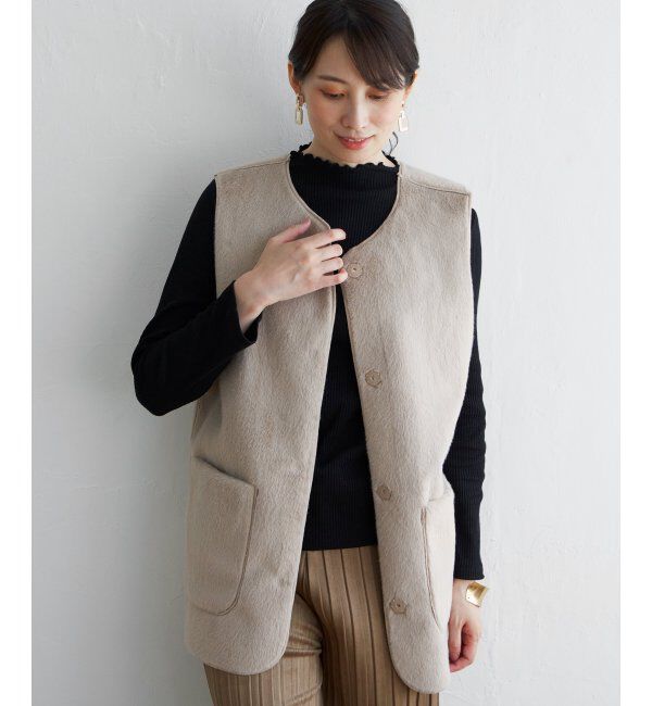 ikka「ファーリバーシブルベスト」|ダウンベスト・ベスト|