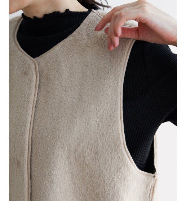 ikka「ファーリバーシブルベスト」|ダウンベスト・ベスト|