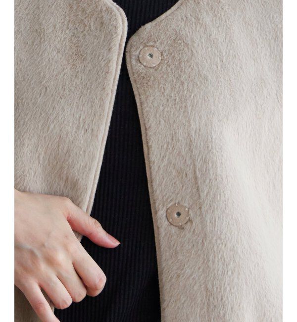 ikka「ファーリバーシブルベスト」|ダウンベスト・ベスト|