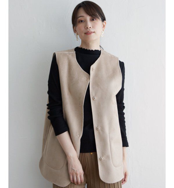 ikka「ファーリバーシブルベスト」|ダウンベスト・ベスト|