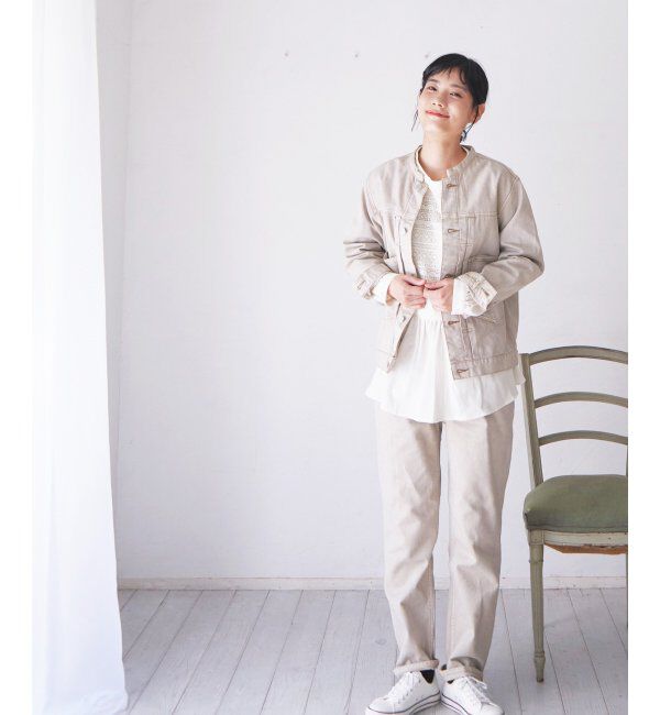 Lbc with Life「【sweet web掲載】LBCデニムノーカラージャケット」|ブルゾン・スタジャン|