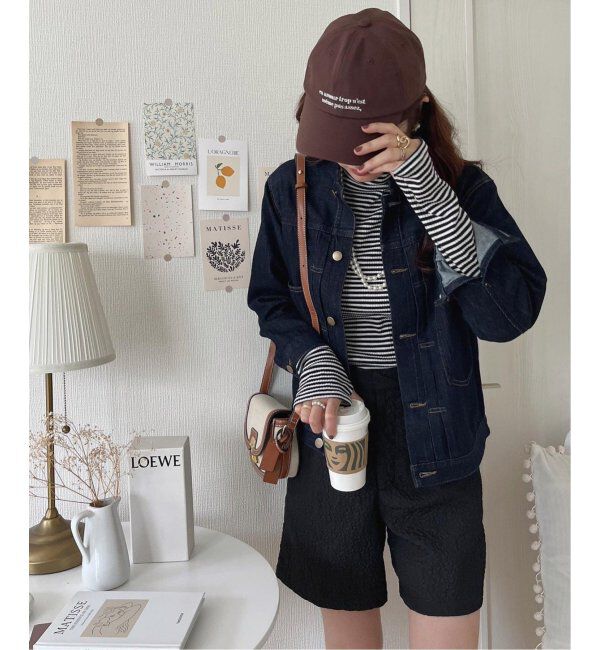 Lbc with Life「【sweet web掲載】LBCデニムノーカラージャケット」|ブルゾン・スタジャン|