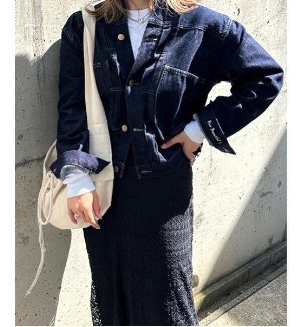 Lbc with Life「【sweet web掲載】LBCデニムノーカラージャケット」|ブルゾン・スタジャン|