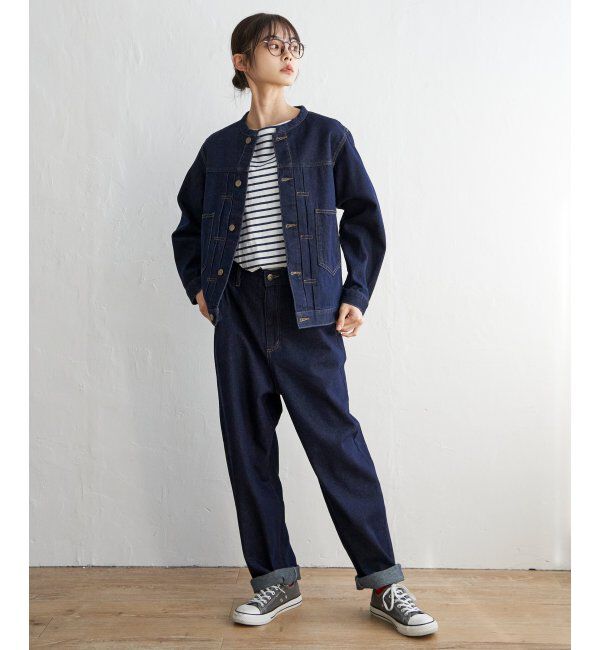 Lbc with Life「【sweet web掲載】LBCデニムノーカラージャケット」|ブルゾン・スタジャン|