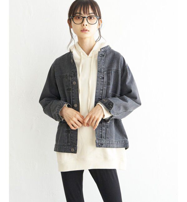 Lbc with Life「【sweet web掲載】LBCデニムノーカラージャケット」|ブルゾン・スタジャン|