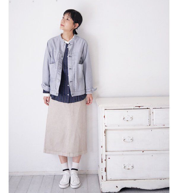 Lbc with Life「【sweet web掲載】LBCデニムノーカラージャケット」|ブルゾン・スタジャン|