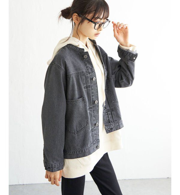 Lbc with Life「【sweet web掲載】LBCデニムノーカラージャケット」|ブルゾン・スタジャン|