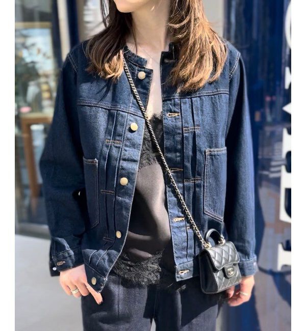 Lbc with Life「【sweet web掲載】LBCデニムノーカラージャケット」|ブルゾン・スタジャン|