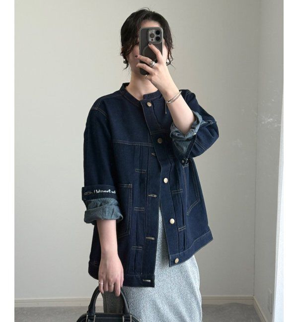Lbc with Life「【sweet web掲載】LBCデニムノーカラージャケット」|ブルゾン・スタジャン|