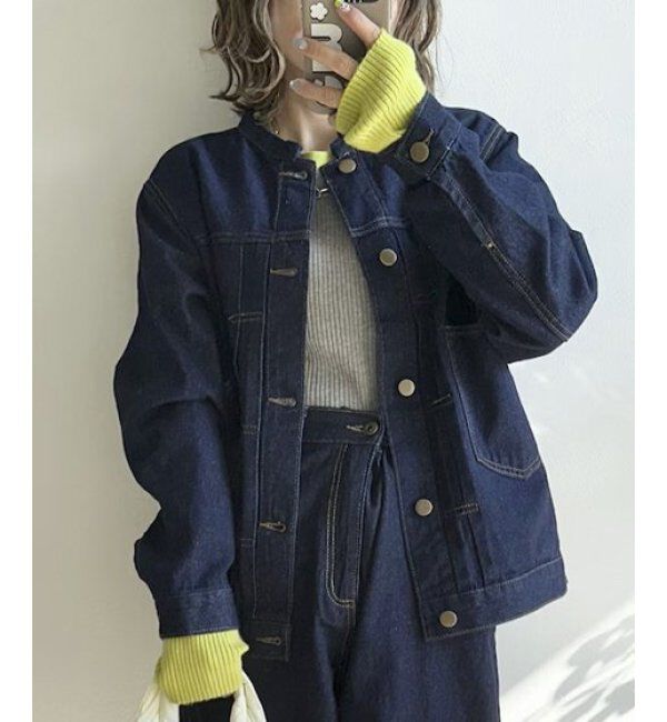 Lbc with Life「【sweet web掲載】LBCデニムノーカラージャケット」|ブルゾン・スタジャン|