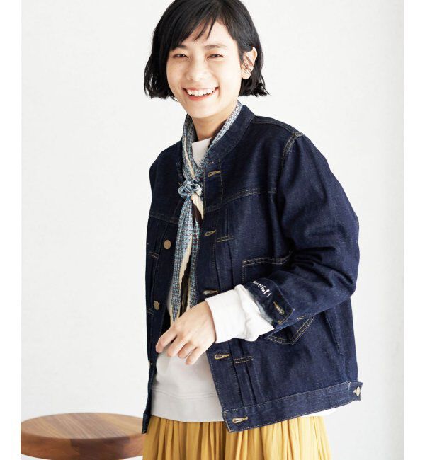 Lbc with Life「【sweet web掲載】LBCデニムノーカラージャケット」|ブルゾン・スタジャン|